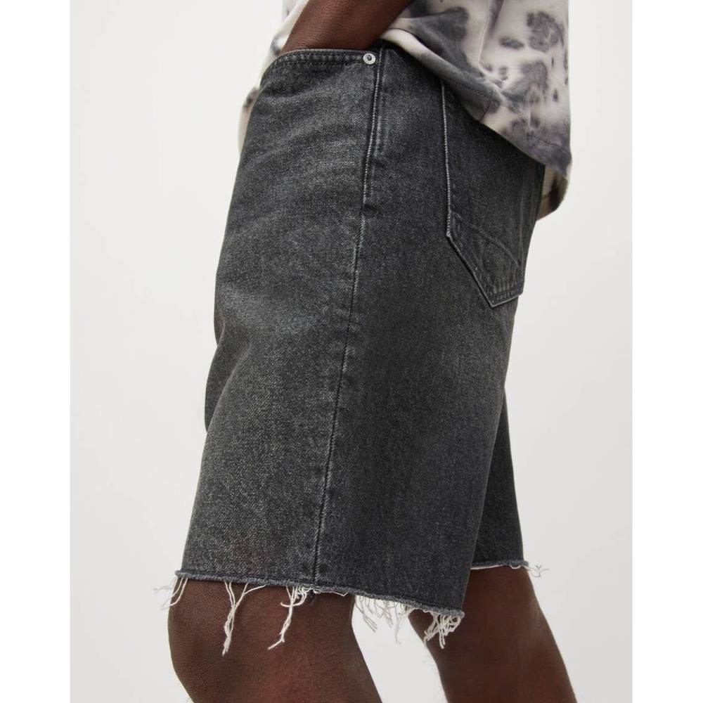 All Saints black Switch Denim Shorts